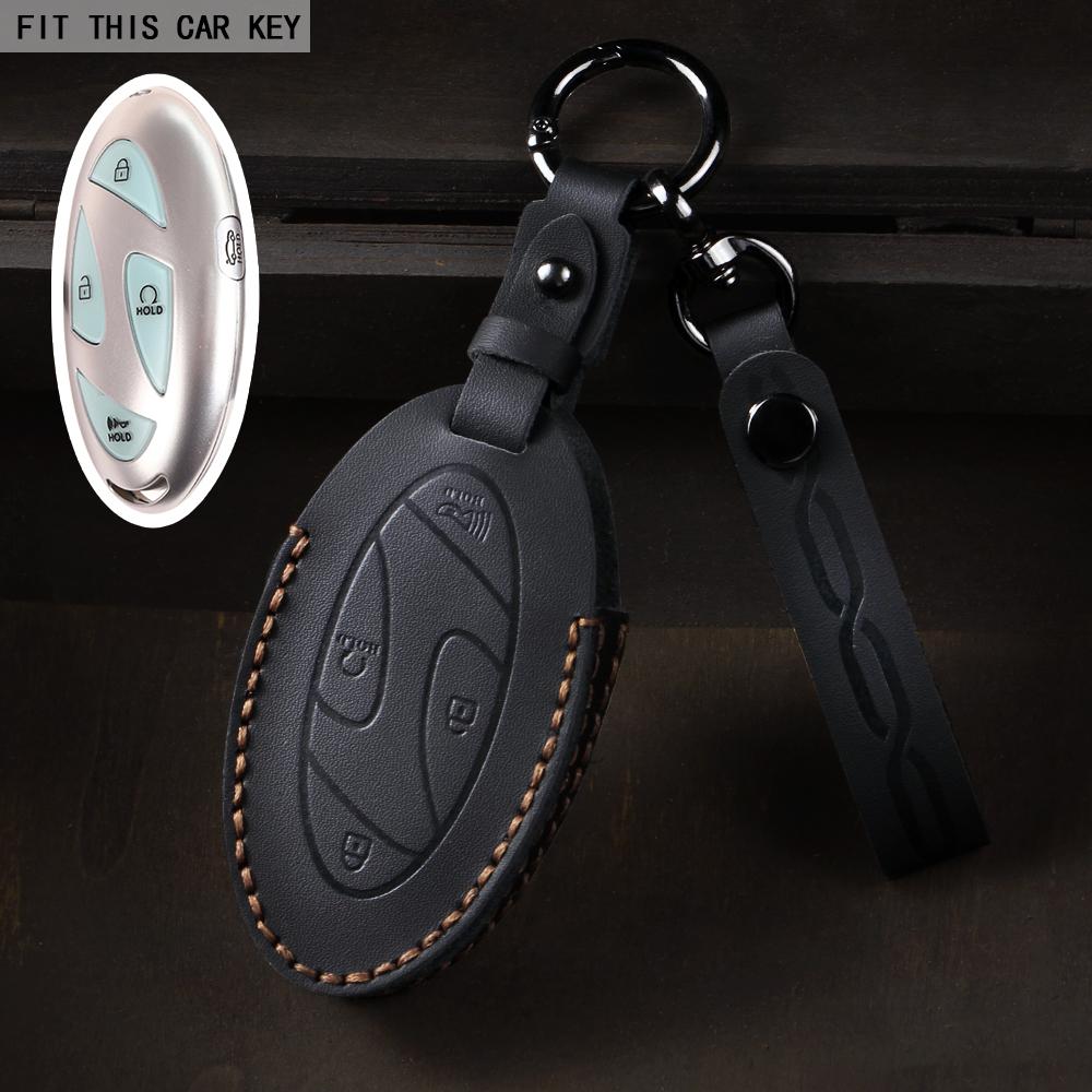 

Car Key Shell Fob Car Key Case for Hyundai 5/7 Buttons Grandeur GN7 KONA Ev 2023 Lonic 6 Auto Cover Accessories чорний
