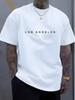 Customizable Los Angeles Graphic T-shirt - White Crew Neck Tee with Bold BLACK Lettering