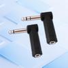 Angled 1/4Inch Male to Female Connectors Stereo Audios Adapter for Stage Equipment and Home Studios Speed Signal Transfer
