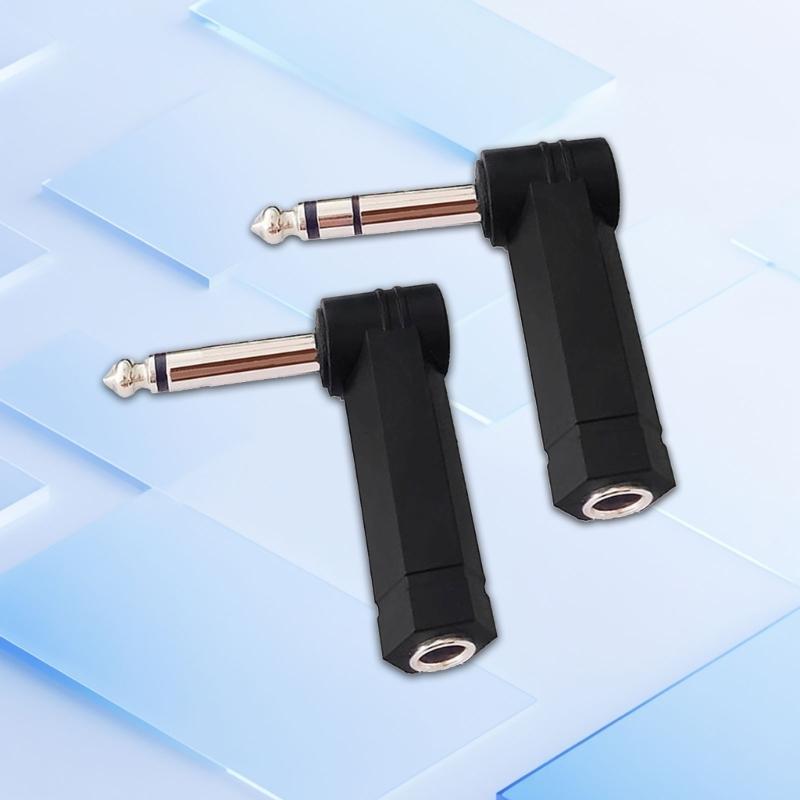 Angled 1/4Inch Male to Female Connectors Stereo Audios Adapter for Stage Equipment and Home Studios Speed Signal Transfer