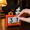 Halloween Wooden Calendar with Pumpkin Lights - Tabletop Decor for Seasonal Store