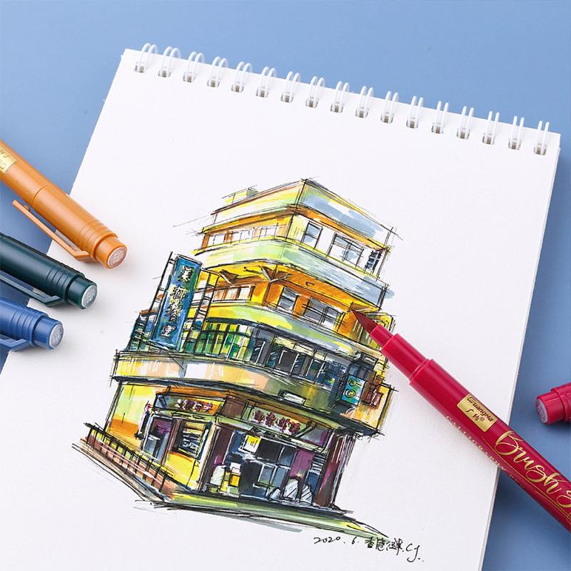 12 Pcs Soft pen point pen Calligraphy Sketch Brush Draw Hand Account Colour Pen