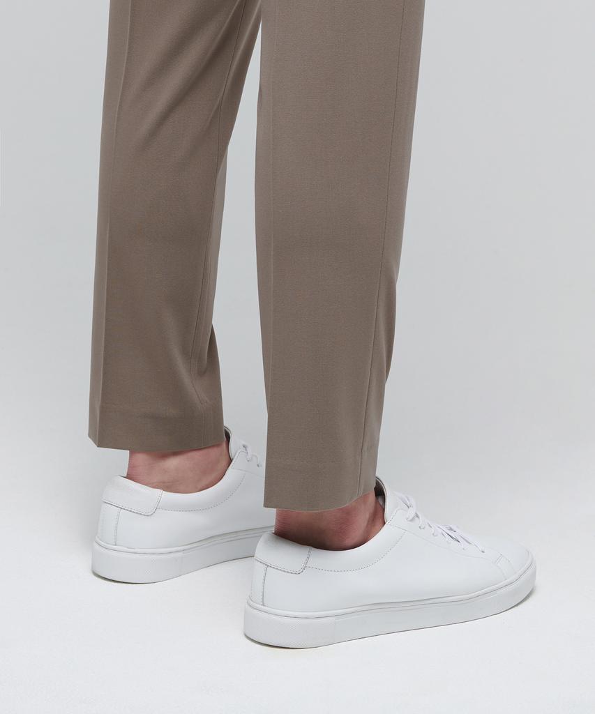 MUSINSA STANDARD Lightweight Skinny Hidden Elastic Waist Crop Slacks [Dusty Beige]