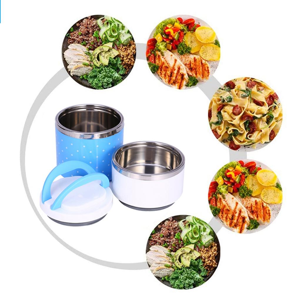 Cutie de prânz termoizolantă din oțel inoxidabil cu 2 straturi, recipient pentru alimente, recipient pentru alimente fierbinți cu strat dublu, cutie de prânz termică