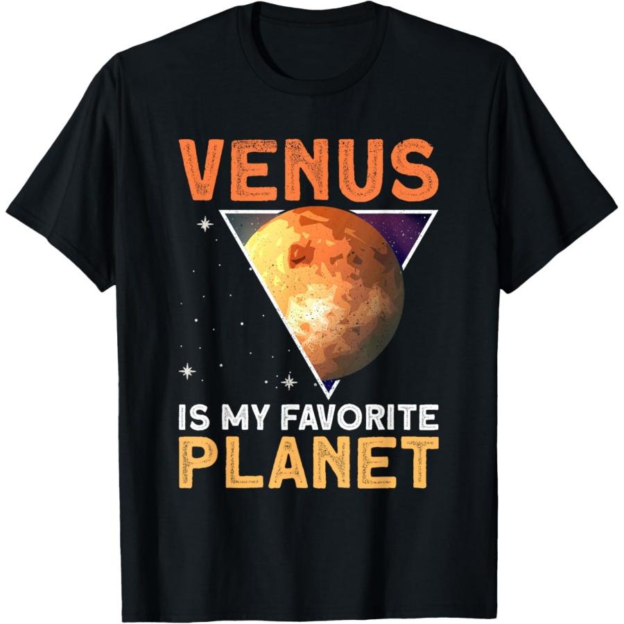 Венера - моя любимая планета - Футболка для любителей космоса с планетой Венерой S чёрный