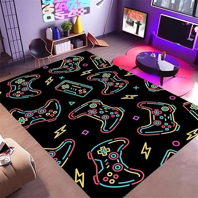 Neon Game Console Carpet E-sports Room Decoration Carpet Washroom Floor Mat Rugs for Bedroom Carpets for Living Room