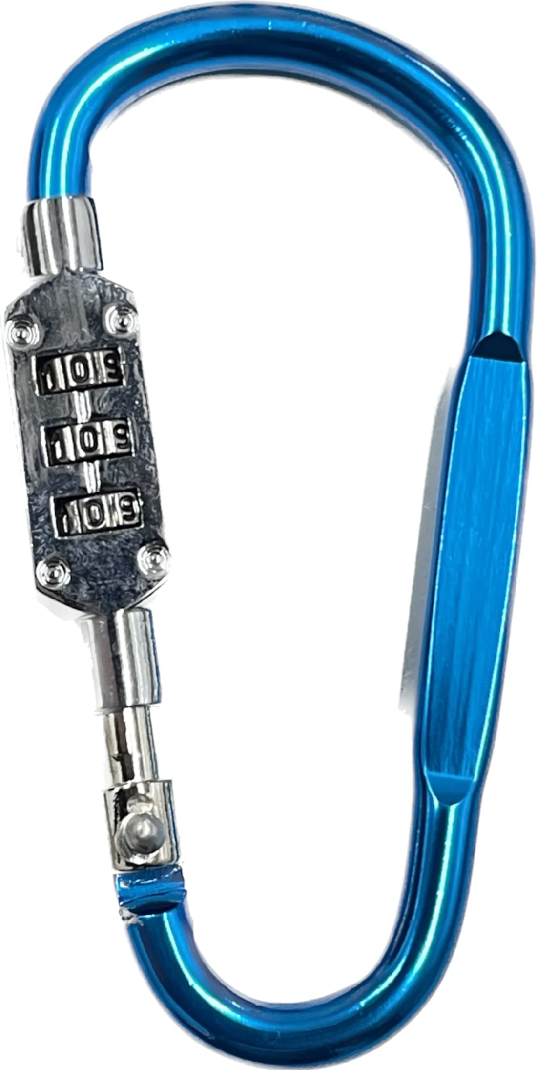 Замок для мотоцикла Yamashiro YKL004-BL, Замок-карабин с кодовым замком Yamashiro Kimono YKL-004, Синий, 3-значный код, Защита шлема от кражи, Трос с кодовым замком