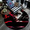 Asta Black Clover pattern round rug,Carpet Rug for Living Room Bedroom Playroom ,Non-slip Floor Mat,Holiday Gifts and Birthday Gifts.