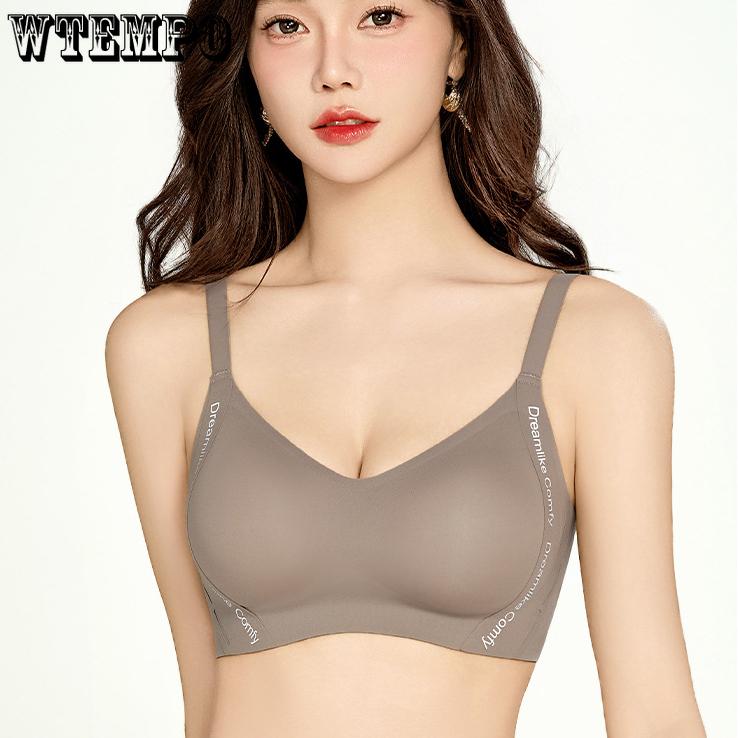 Large-sized Bras Women's Gathering and Retracting Bras Thin Women's Anti-sagging Full-cup Underwear Without Underwire