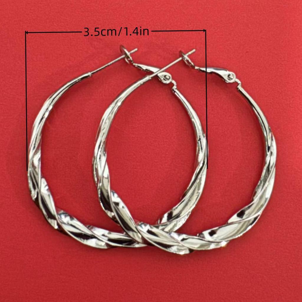 High-End Sterling Silver Round Ear Cuff Hoop Earrings for Women - 2024 Best-Selling Plain Design with Secure Earring Backs