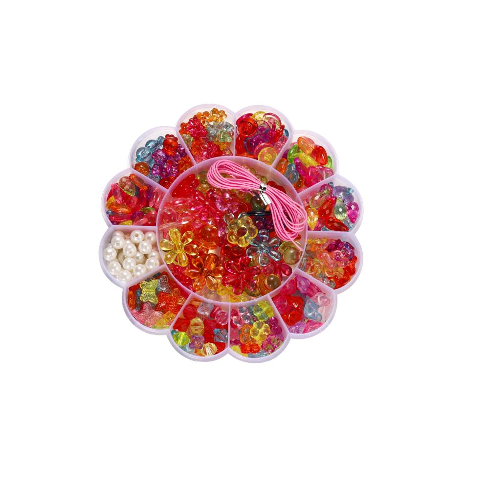 1Set Colorful Acrylic Loose Spacer Beads Crafts for DIY Cute Friendship Bracelet Necklace Jewelry Making Accessories Kits