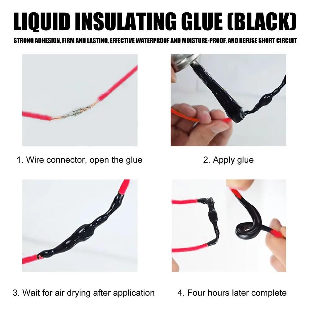30/50ml Liquid Insulating Adhesive Tape Repair Rubber Electrical Wire Cable Coat  Flame Retardant and High Temperature Resistant