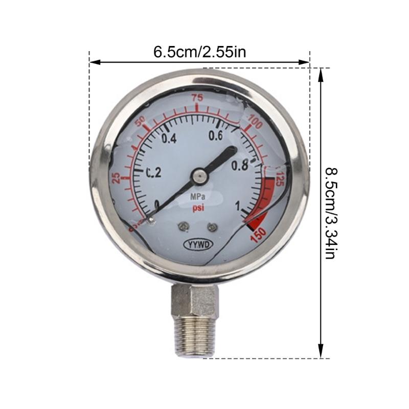 Clear Read Industrial Radial Pressure Meter 0-0.1Mpa/3.0Mpa Ranges High Durability Copper Cores For Hydraulic Systems