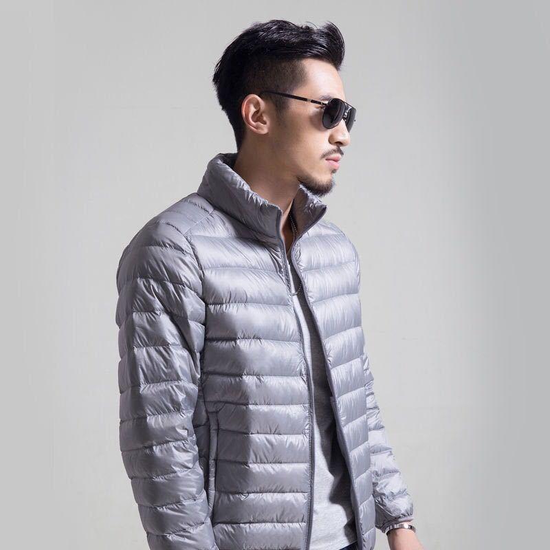 Men's new light and thin down jacket men's stand-up collar winter jacket plus size men's light down jacket