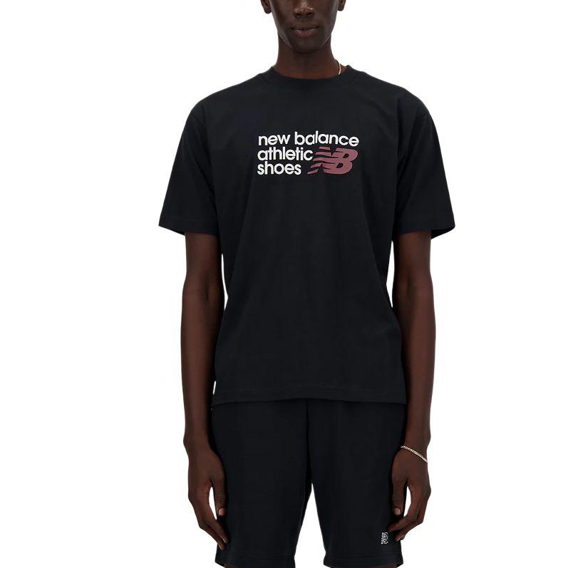 New Balance T Shirts Men s Black Crew Neck Moderate Straight Fit MT41524-BK XL