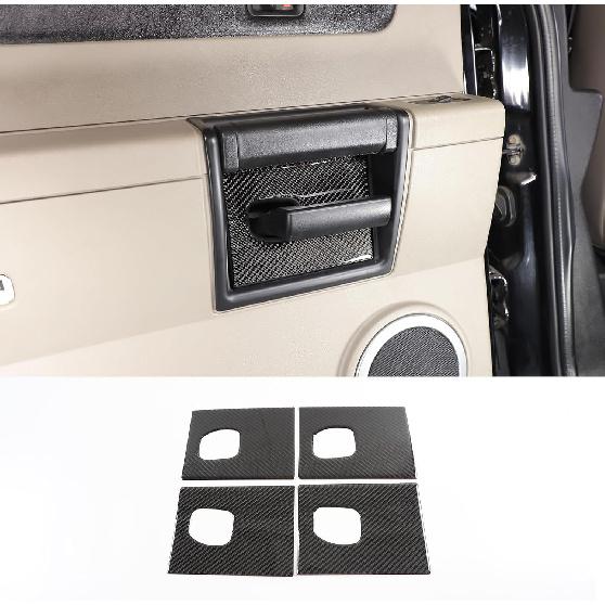 Soft Carbon Fiber Inner Door Handle Anti-Scratch Plate Trim Cover Compatible with Hummer H2 2003-2007, Car Inner Grab Handle Groove Panel Trim Cover, чёрный