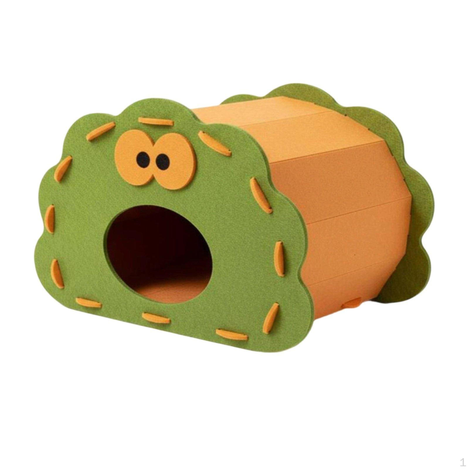 Big Eyes Cat Bed FourSeason Wool Feline Shelter Warm SemiEnclosed Pet for Kittens, Small Cats
