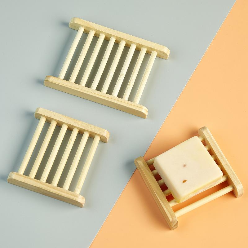 Anpassbarer Seifenhalter aus Holz mit Abfluss, Badezimmer-Ablageregal und hohlem Design für den Heim- oder Hotelgebrauch