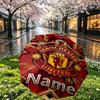 Custom Name Personalized Manchester United Print Umbrella, Auto Open Close, 8‑Rib Sturdy Frame, Commute Camping Hiking Use, Birthday Gift