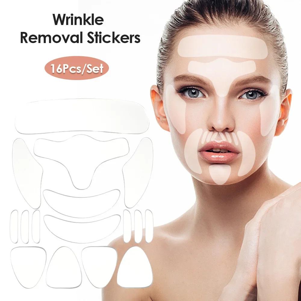 Wiederverwendbare Silikon-Faltenentfernungsaufkleber Anti-Falten-Pads Anti-Aging-Haut Gesichtsstraffungs-Pflaster Gesicht Stirn Hals Augenaufkleber
