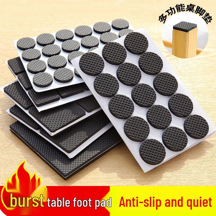 Non-Slip, Soundproof Black Mesh Pads - Strong Adhesive, Wear-Resistant for Tables & Chairs