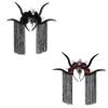 Dark Series Skull Antelope Horn Hairband With Skull Flower Design For Halloween Costume Party Dressingup Accessories