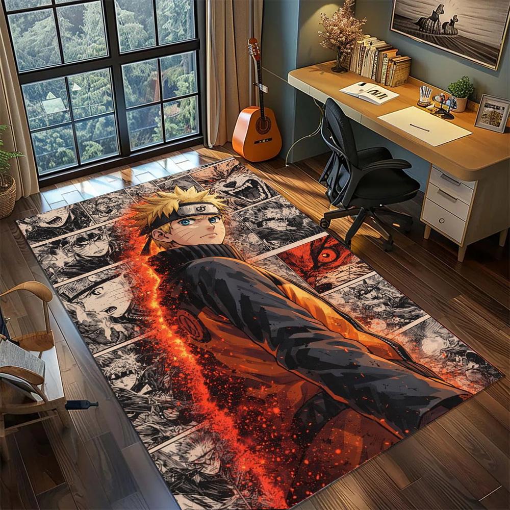Gamer Room Floor Mat Naruto Carpet Non Slip Washable Large Area Rug for Bedroom Home Decor
