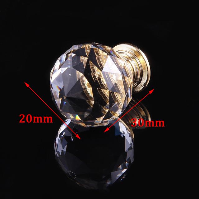 KAK 30mm Crystal Glass Knobs Cabinet Handles Colorful Crystal Ball Cupboard Pulls Drawer Knobs Kitchen Furniture Handle Hardware