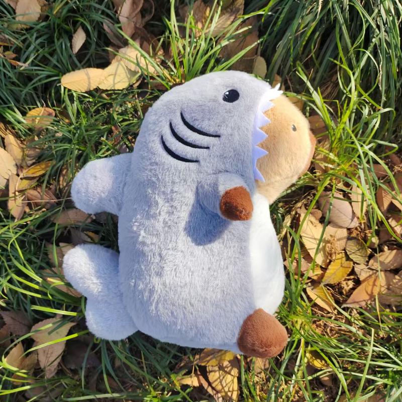 Kawaii Shark Capybara Plush Toy Cartoon Animal Pillow Sofa Cushion Capibara Ornament Doll Room Decorate Birthday Christmas Gifts