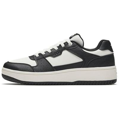 Break Bamboo Fabric Synthetic Leather Comfortable Simple Non-Slip Wear-Resistant Low-Top Skate Shoes Women Sneaker Black White 122448010-2