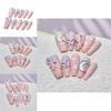 Unique Pink Dream Island Wearable Armor Nail Art Stickers Handcrafted Phototherapy Cute Sweet Fresh Minimalistic Love Heart Pattern