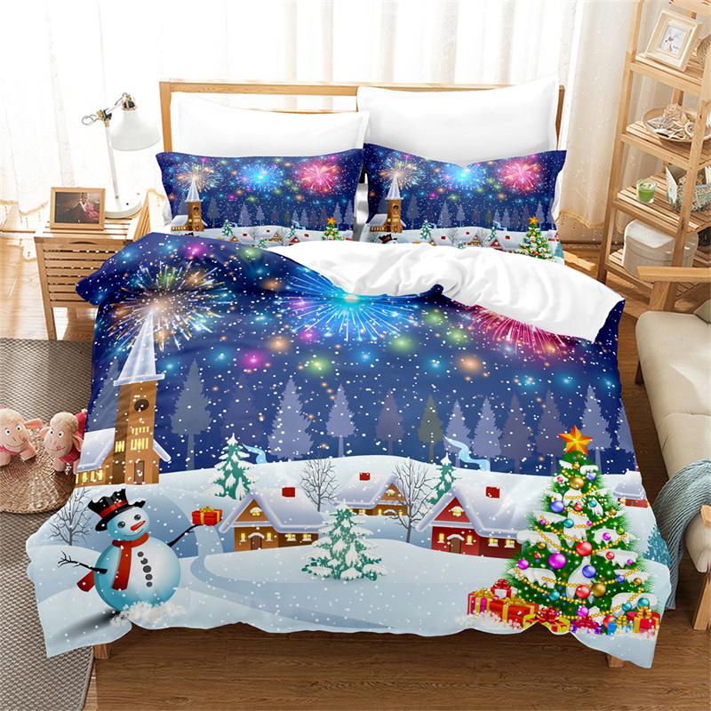 Santa Claus Bedding Set Duvet Cover Set Fashion Quilt Cover Boys Girls Bed Set Christmas Decorations Bedroom el Bedding Set