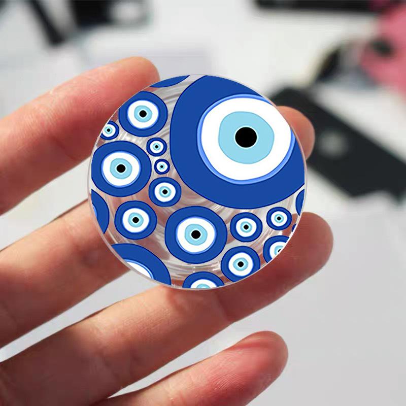 Türkischer Glücksbringer Blauer Nazar-Auge Abstrakter Handygriff Tok Ständer Halter Transparent Griptok für iPhone 13 Samsung Huawei Xiaomi Halterung