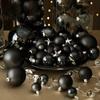 4/6Pcs 6/8/10cm Black Christmas Ball PVC Christmas Home Decoration  Shopping Mall