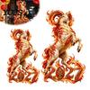 Static Glass Window Clings 2027 Russian New Year Flame Goat Sticker, PVC Zodiac Sheep Cling, Red Electrostatic Stickers and Gold Stickers, Ram Decals