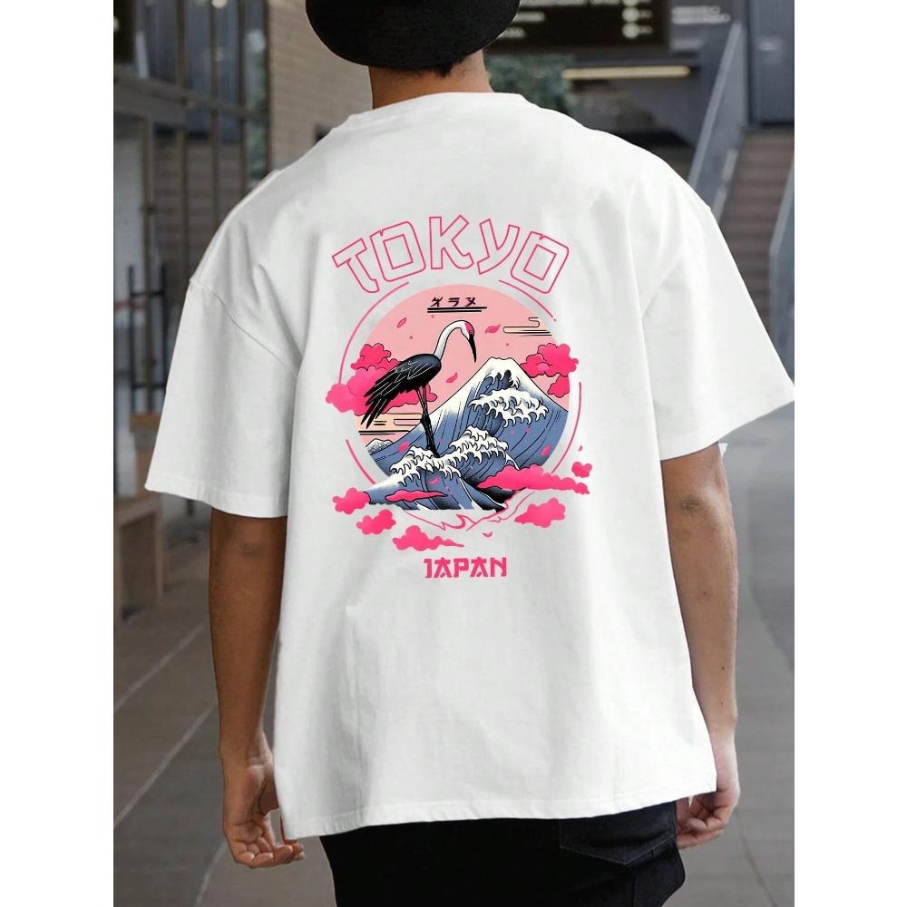 Tokyo Men Cotton T-shirt Luxury Brand Fashion Big Size Top Casual Short Sleeve Streetwear Classic Print New Arrival Tee S-4XL
