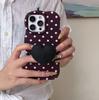 INS-Style Polka Dot & Heart Frosted Case for Apple 16/17 Pro Max & 14/15 Pro