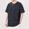 Design American Tie-dye Flash Drill Piece High-string High-density Knit Loose Men's T-shirt Short Sleeves