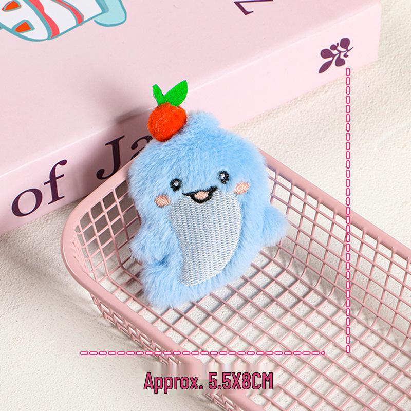 Cartoon Marine Animal Plush Brooch & Hair Clip Ornaments