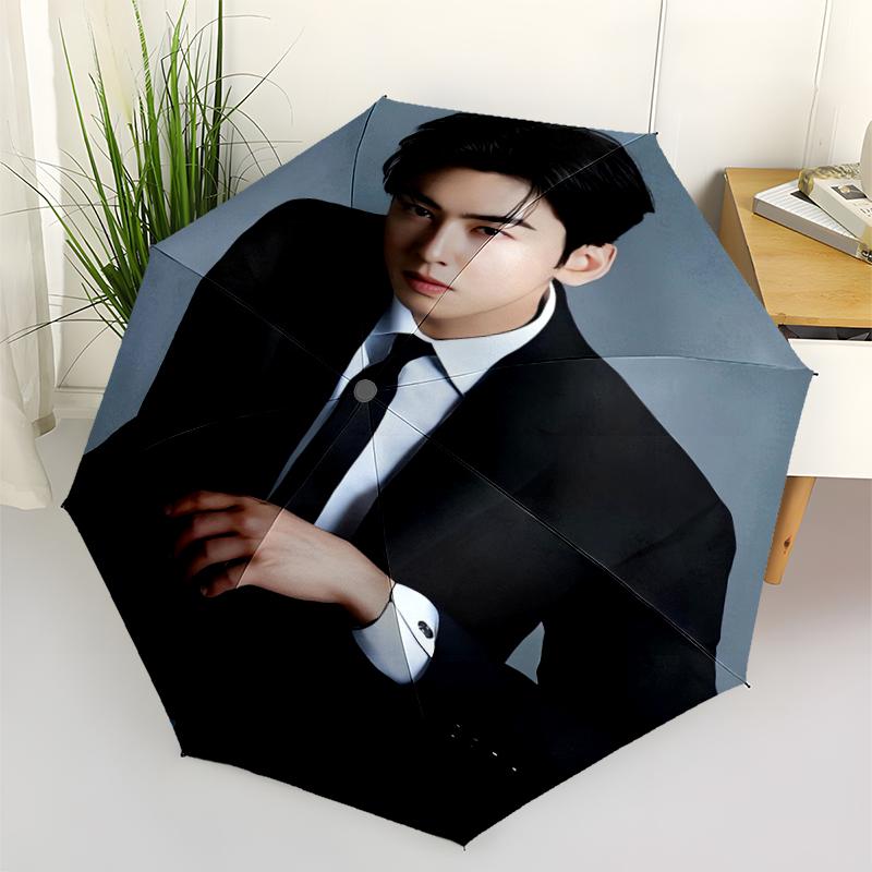 Cha Eun woo Theme Automatic Umbrella, Lightweight & Portable, 8 Rib, Perfect for Outdoor Travel, Birthdays, Christmas, Gifts.