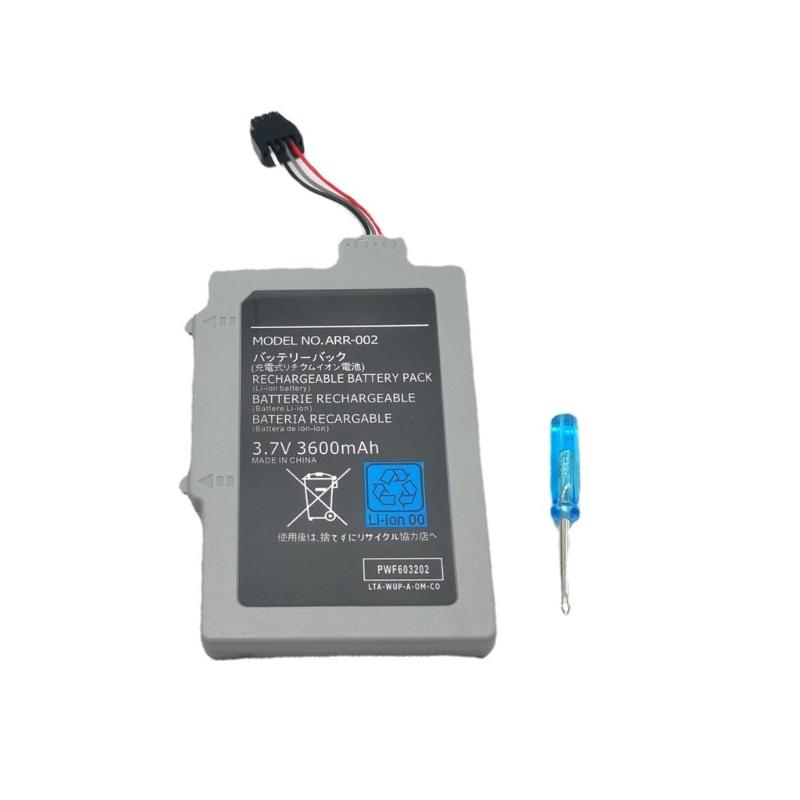 3.7V 3600mAh Large Capacity Handle Battery Replacement Gamepad Lithium-battery for WUP Controller with Repair Tool