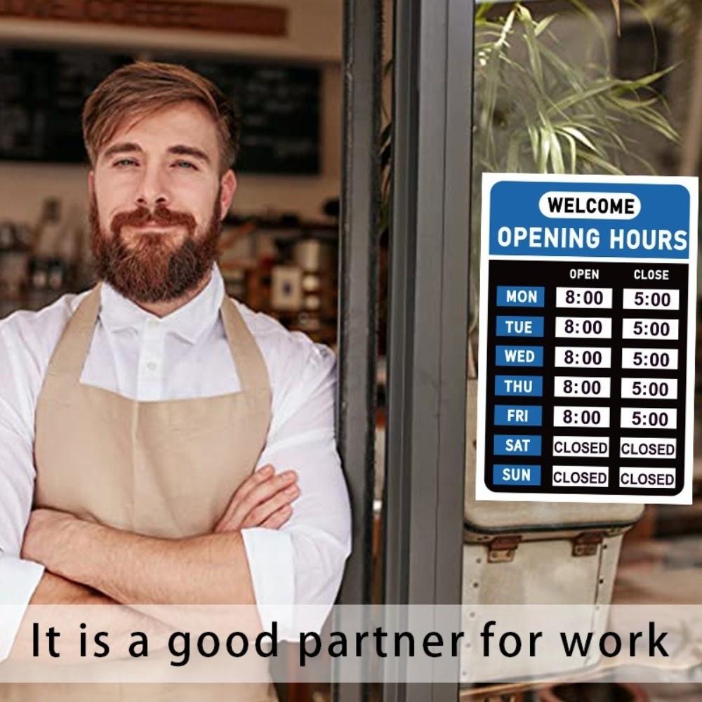 Waterproof Business Hours Sticker Sunproof Business Hours Window Decal Barbershop Decoration