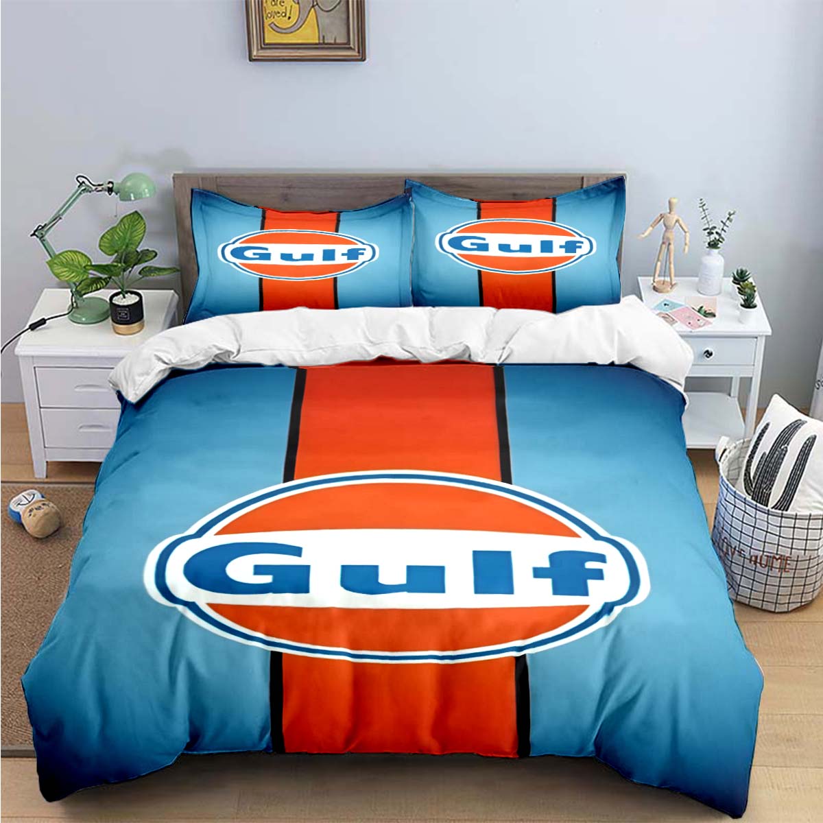 

Comforter Fashion G-Gulf Racing Pattern Bedding Sets Bed Supplies Set Comforter Set Bedding Set Luxury Gift Comforter (quilt)-EU Single(135*200cm)3pcs
