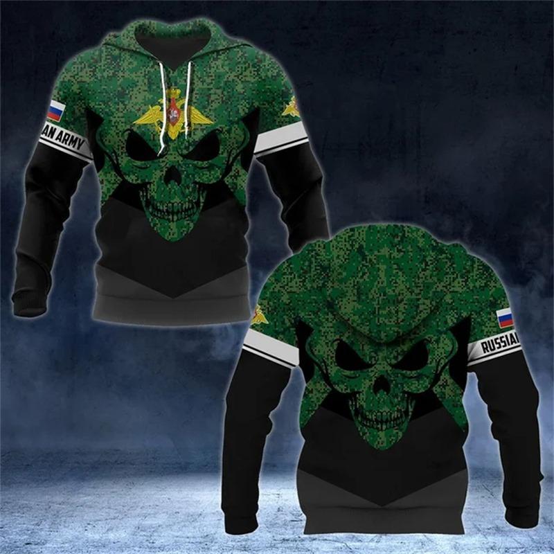 Fashion Men's Hoodie Russia National Emblem Camo 3D Print Fall Sweatshirt Hoodie Street Casual Boy Sweatshirt Y2K Men's Oversized Top Clothing