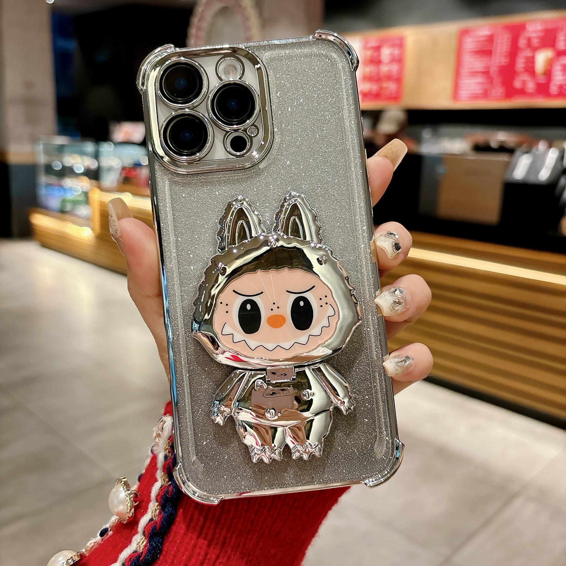

Для чехла для телефона IPhone 17 PROMAX 16 Четыре угла Гальванизированная подушка безопасности Противоударный Мультяшная подставка для Apple 15 Градиент For iPhone17