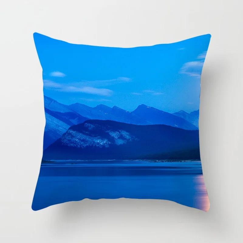 Luxury Home Decor Pillow Cover Car Living Room Sofa Cushion Cover Beautiful Natural Scenery Pattern Cushion Cover