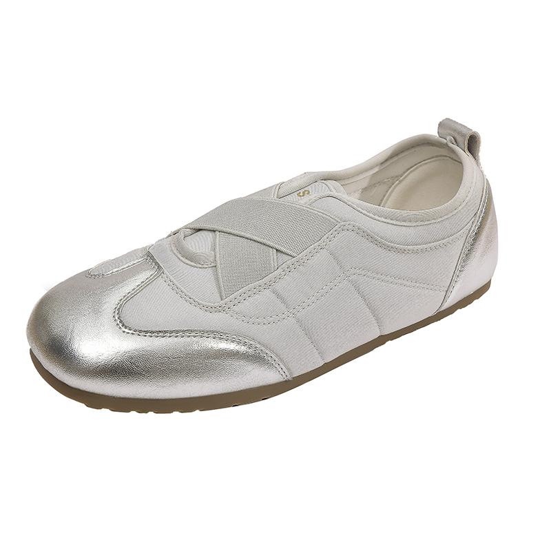 Fashion Flat Mary Jane Shoes for Women 2025 Autumn New Ballet Women Sneakers Large Size Fashion Cross Elastic Band Female Shoes