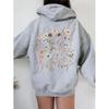 2025 Trendy Floral Print Loose Plus Size Pullover Hoodie Sweatshirt