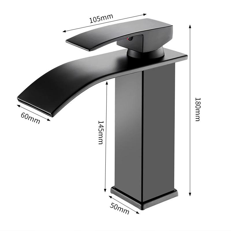 Waterfall Style Stainless Steel Faucet Suitable for Household Use, Single Hole Installation for Both Hot and Cold Use New Style