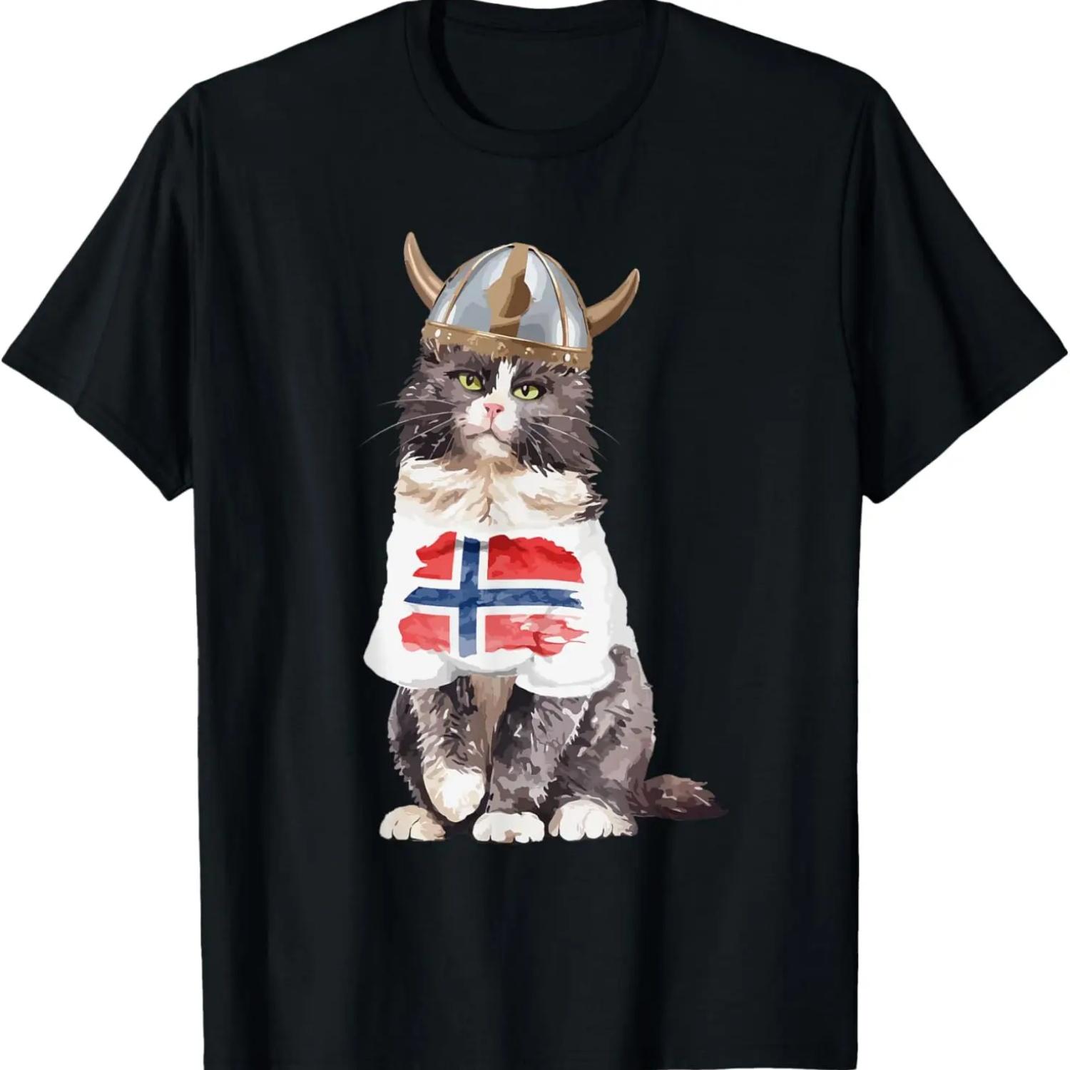 Футболка с изображением Норвежской лесной кошки и флага Норвегии S